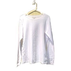 Ellen Tracey Long Sleeve Pullover Top Large White